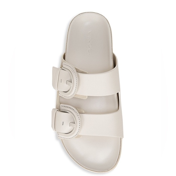 Vince Glyn Leather & Suede Slide Sandals - Picture 2 of 6